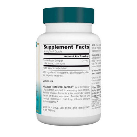 Source Naturals, Wellness Transfer Factor, 125 mg, 60 Caps Source Naturals