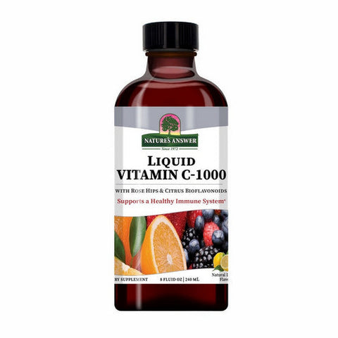 Nature's Answer, Liquid Vitamin C-1000 With Rose Hips & Citrus Bioflavonoids Natural Lemon, 8 Oz Nature's Answer