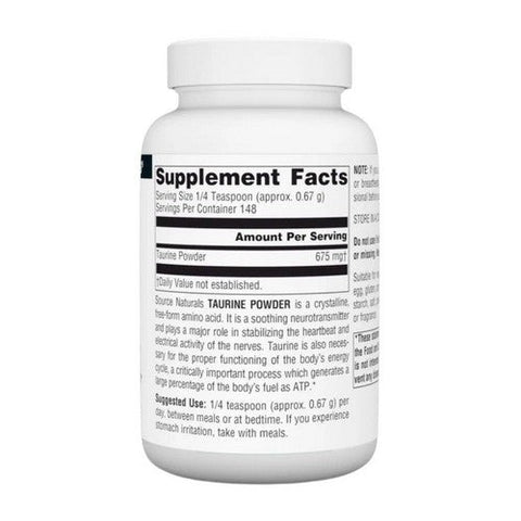 Source Naturals, Taurine, 100 gms Source Naturals