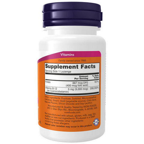 Now Foods, Vitamin B-12, 5,000 Mcg, 60 Lozenges Now Foods