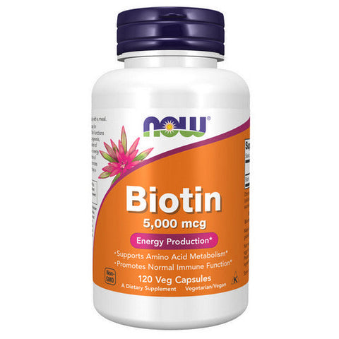 Now Foods, Biotin, 5000 Mcg, 120 Veg Caps Now Foods