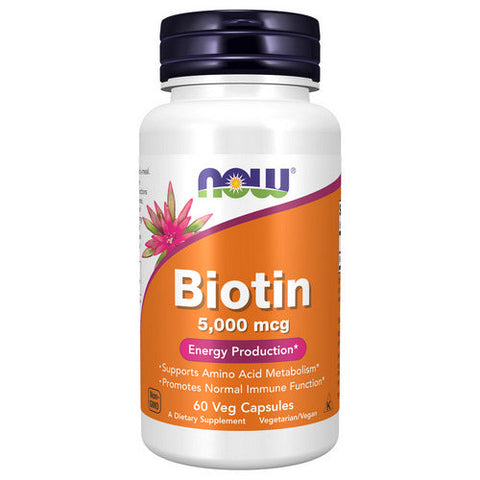 Now Foods, Biotin, 5000 mcg, 60 Veg Caps Now Foods