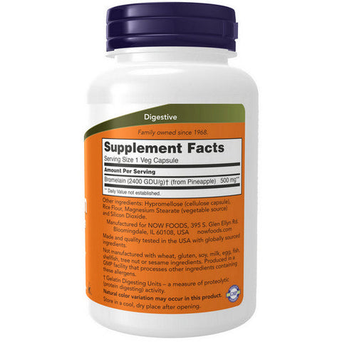 Now Foods, Bromelain, 2400GDU/500 mg, 120 Veg Caps Now Foods