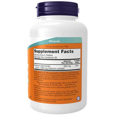 Now Foods, Calcium Lactate, 250 Tabs