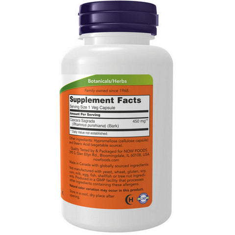 Now Foods, Cascara Sagrada, 450 Mg, 100 Veg Caps Now Foods
