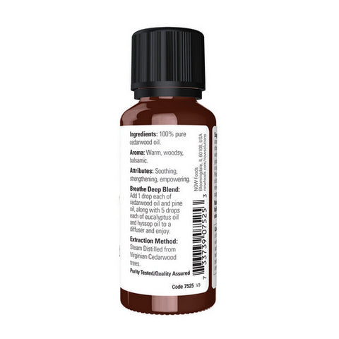 Now Foods, Essential Oils 100% Pure Cedarwood Oil, 1 Oz Now Foods