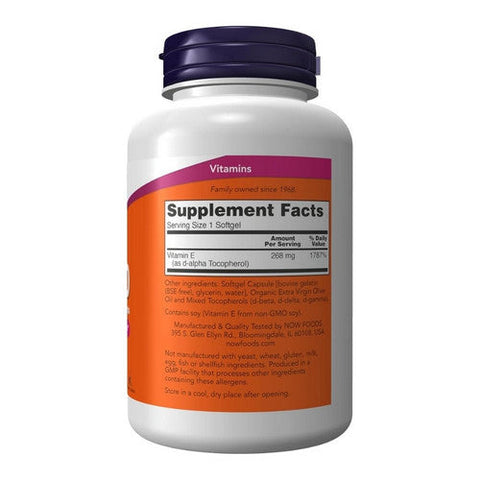 Now Foods, Vitamin E-400 With Mixed Tocopherols, 250 Softgels Now Foods