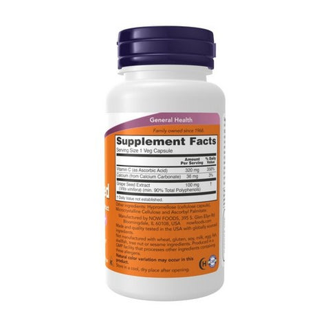 Now Foods, Grape Seed, 100 Mg, 100 Veg Caps Now Foods