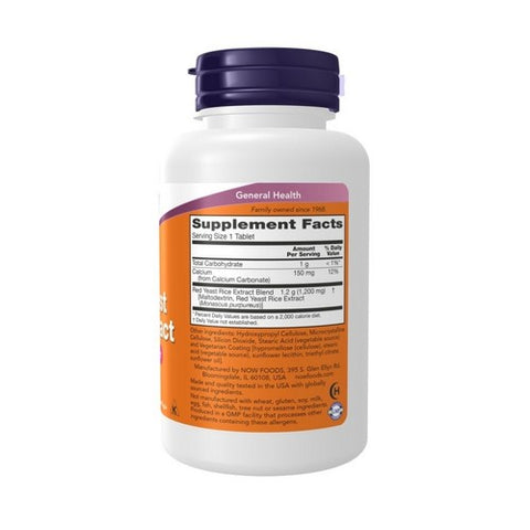 Now Foods, Red Yeast Rice Extract, 1200 mg, 60 Tabs Now Foods