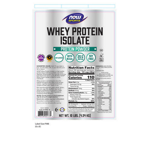 Now Foods, Whey Protein Isolate, Unflavored , 10lb Now Foods