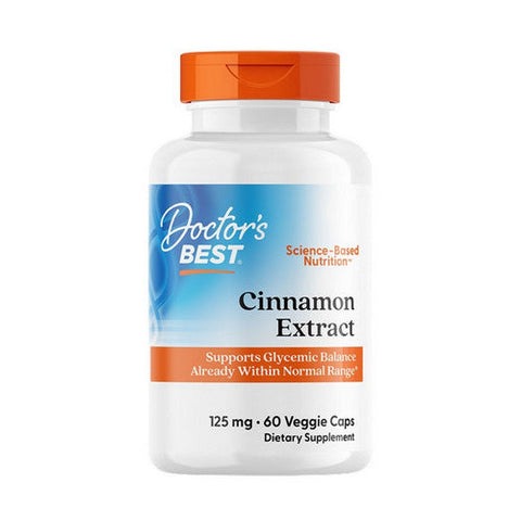 Doctors Best, Cinnamon Extract With Cinnulin PF, 125 Mg, 60 Veggie Caps Doctors Best