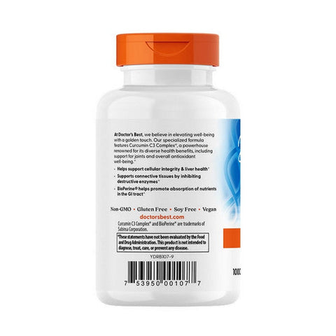 Doctors Best, High Absorption Curcumin, 1000 Mg, 120 Capsules Doctors Best