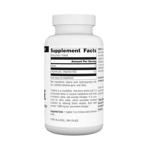 Source Naturals, L-Arginine, 1000 Mg, 100 Tabs Source Naturals