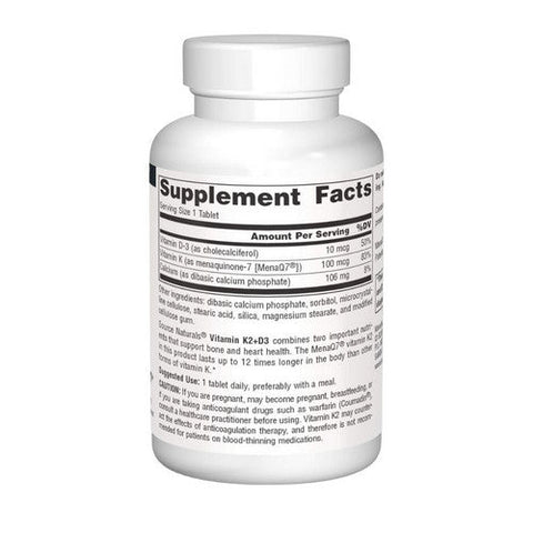 Source Naturals, Vitamin K2 Plus D3, 1000 Mcg, 60 Tabs