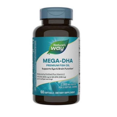 Mega-DHA Premium Fish Oil 60 Softgels by Nature's Way