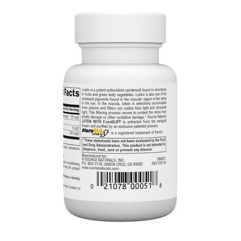Source Naturals, Lutein, 6 mg, 45 Caps Source Naturals