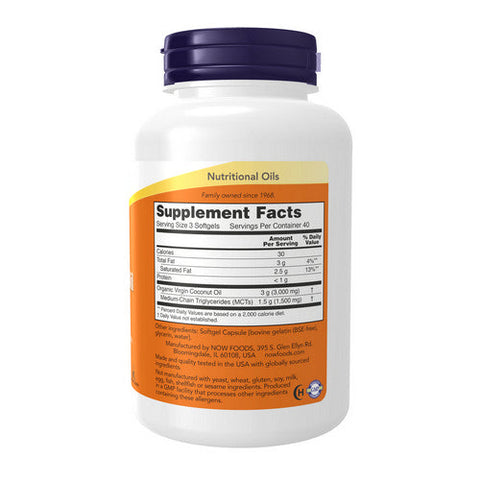 Now Foods, Virgin Coconut Oil, 1000 mg, 120 Softgels Now Foods