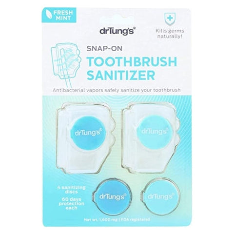 Dr. Tungs, Snap-on Toothbrush Sanitizer, 2 refills Dr. Tungs
