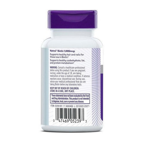 Natrol, Biotin, 1000 Mcg, 100 Tabs Natrol