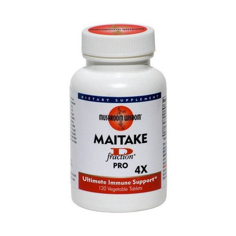Mushroom Wisdom, Maitake D-fraction Pro 4X, 120 vegiTabs Mushroom Wisdom
