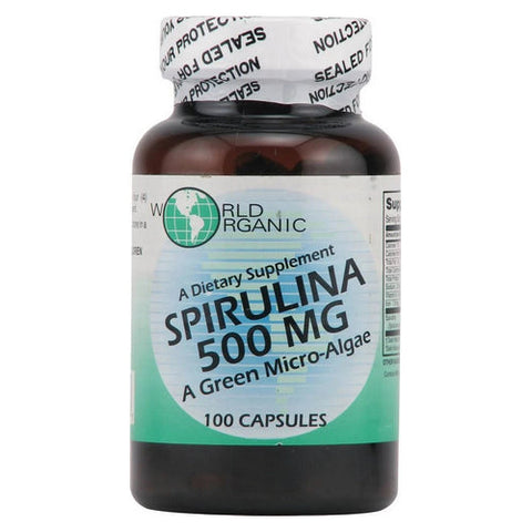 World Organics, Spirulina, 500 Mg, 100 caps World Organics