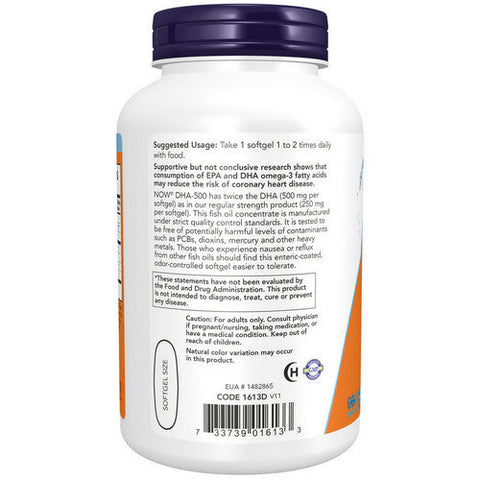 Now Foods, DHA-500 Double Strength, 180 Softgels Now Foods