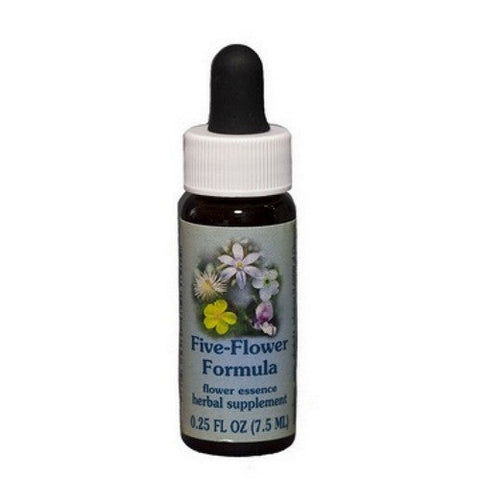 Flower Essence Services, Five Flower Formula Herbal Supplement Dropper, 0.25 oz Flower Essence Services