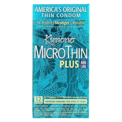 Kimono MicroThin Condoms Aqua Lube 12 CT by Mayer Laboratories