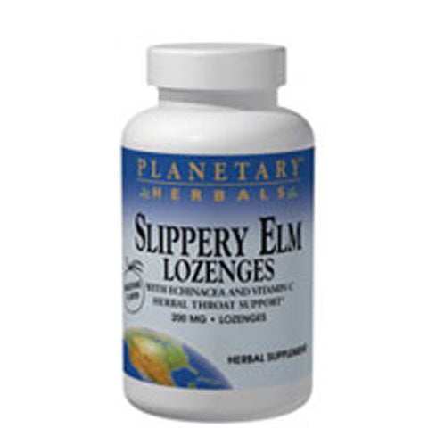 Planetary Herbals, Slippery Elm Lozenge, Strawberry Flavor 200 lozenge Planetary Herbals