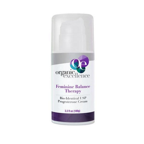 Organic Excellence, Feminine Balance Therapy Bio-Identical Usp Progesterone Cream, 3.3 Oz Organic Excellence