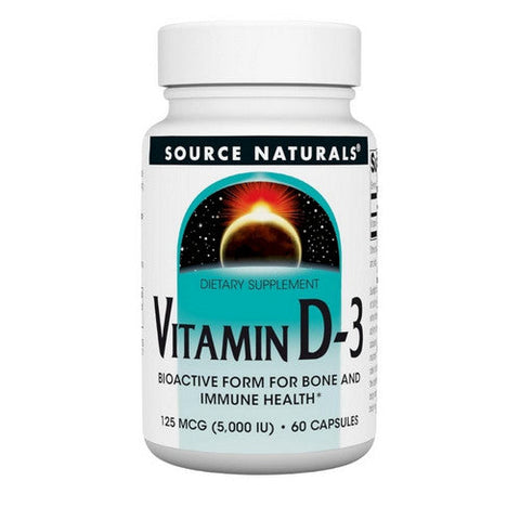Source Naturals, Vitamin D, 5000 IU, 60 Caps Source Naturals