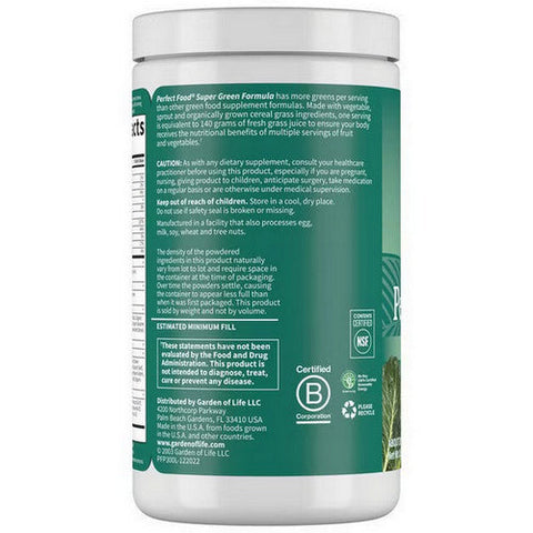 Garden of Life, Perfect Food Super Green Formula Powder, 10.58 Oz Garden of Life