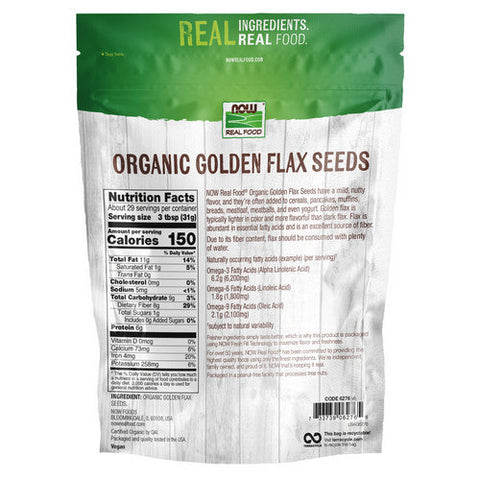 Now Foods, Golden Flax Seeds Organic, 2 lb
