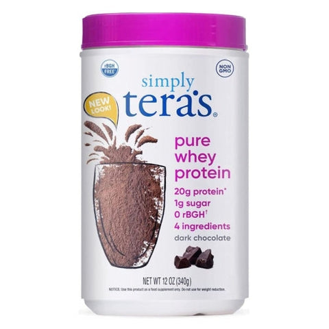 Tera's Whey, Whey Protein, Dark Chocolate/rBGH Free 12 Oz Tera's Whey