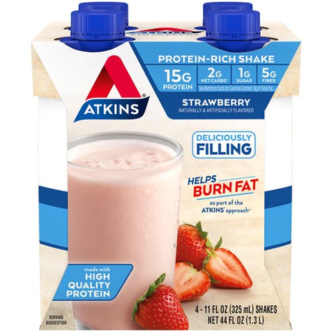 Advantage Shakes Strawberry 4/11 oz by Atkins