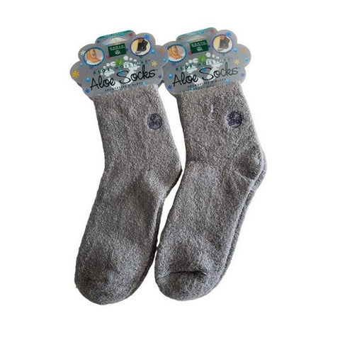 Socks Aloe Infused Grey 1 Pair by Earth Therapeutics