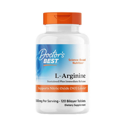Doctors Best, L-Arginine Sustained Plus Immediate Release, 1000 Mg, 120 Bilayer Tablets Doctors Best