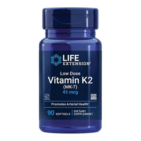 Life Extension, Low Dose Vitamin K2 Menaquinone - 7 (Mk-7), 45 mcg, 90 Softgels Life Extension
