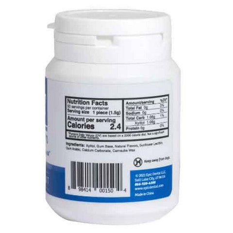 Epic Dental, Xylitol Gum Sugar-Free Peppermint, 50 Pieces Epic Dental
