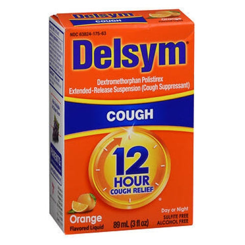 Delsym, 12 Hour Cough Relief Liquid Orange, 3 Oz Delsym