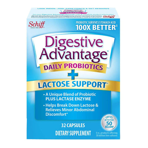 Schiff, Digestive Advantage Daily Probiotics + Lactose Support, 32 caps Schiff