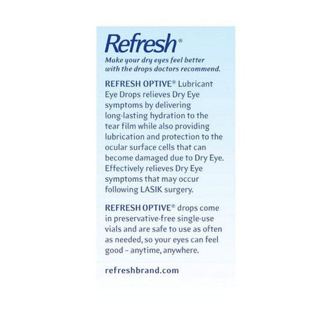 Refresh, Optive Lubricant Eye Drops Vials, 30 Count Refresh
