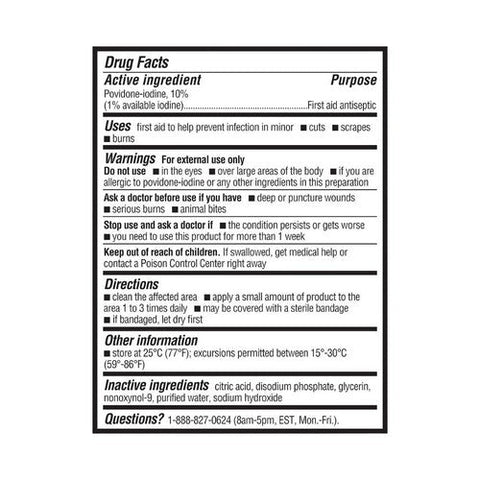 Betadine, 10% Povidone Iodine First Aid Antiseptic Solution, 8 Oz Betadine