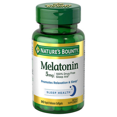 Nature's Bounty, Super Strength Melatonin, 5 mg, 90 Softgels Nature's Bounty