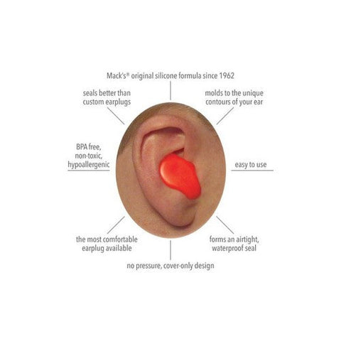 Mack's, Soft Moldable Silicone Putty Earplugs Kids Size, 6 Pairs Mack's