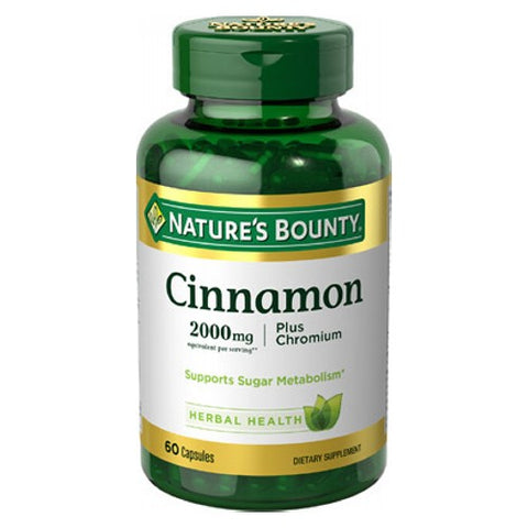 Nature's Bounty, Cinnamon Plus Chromium, 2000 Mg, 60 Caps Nature's Bounty