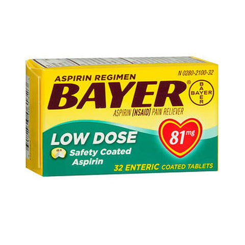 Bayer, Low Dose Safety Coated Aspirin Regimen Pain Reliever, 81 Mg, 32 Tabs Bayer