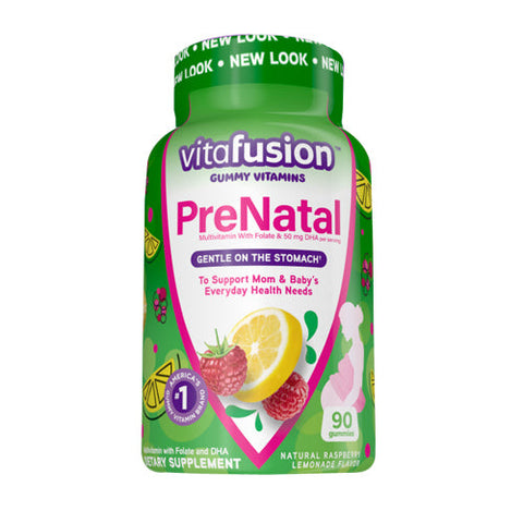 Vitafusion, Prenatal Gummy Natural Raspberry Lemonade, 90 Count Vitafusion