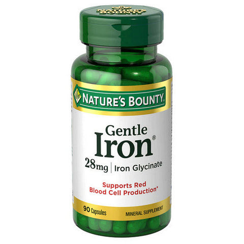 Nature's Bounty, Gentle Iron, 28 Mg, 90 Caps Nature's Bounty