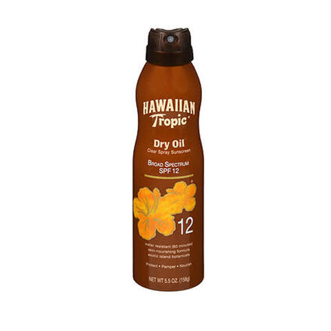 Hawaiian Tropic, Island Tanning Clear spray Sunscreen Coconut Oil SPF 12, 5.5 Oz Hawaiian Tropic